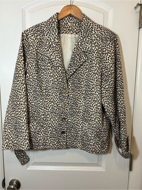 Vintage Nat Kaplan Jacket Womens 12 Animal Print Ultrasuede #275